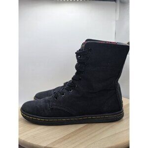 Dr Doc Martens Stratford Canvas Womens Combat Boots Size 8 Canvas black 9-Eye